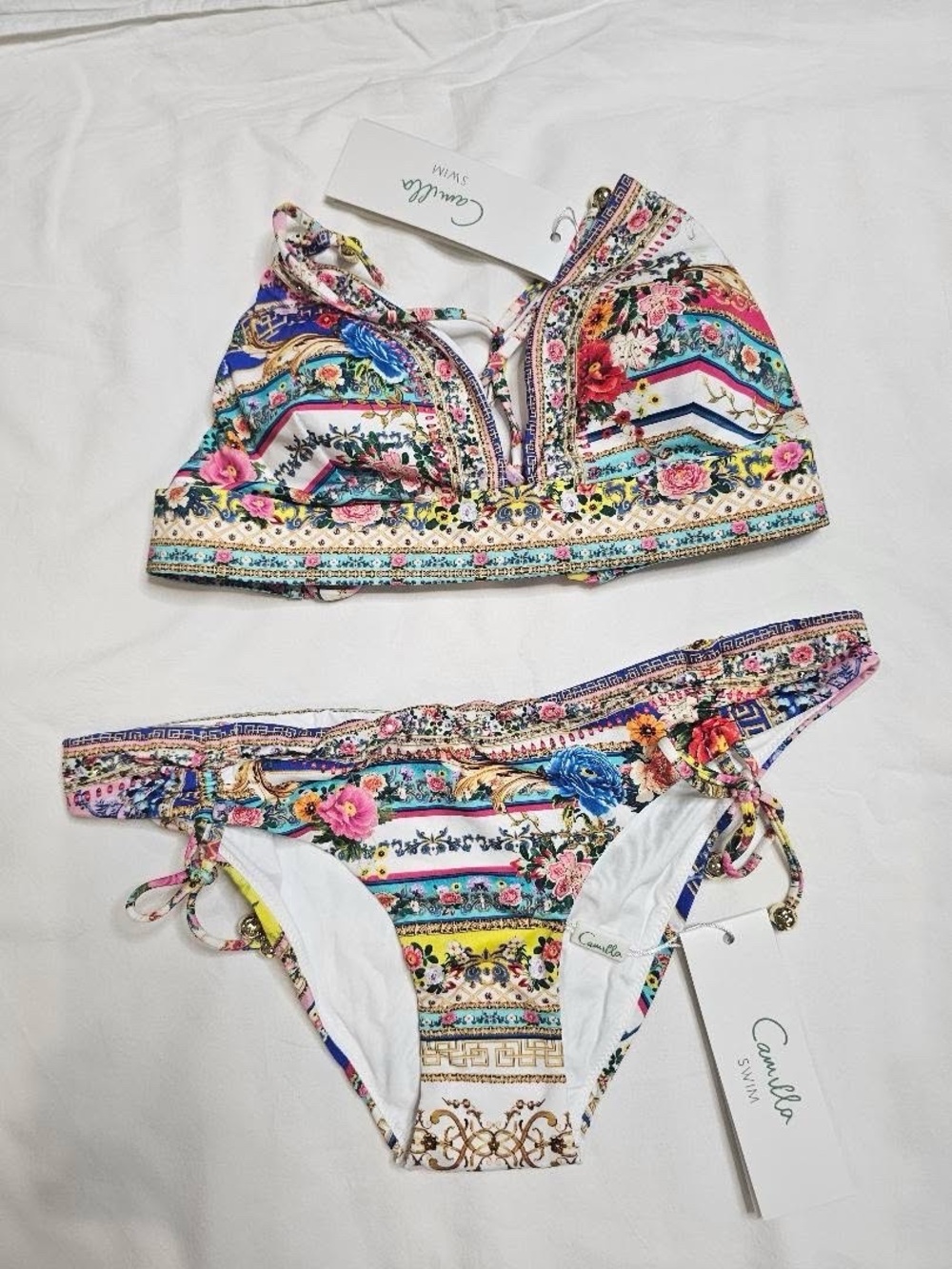 Camilla Patchwork Panorama Embroidered Tri Bikini